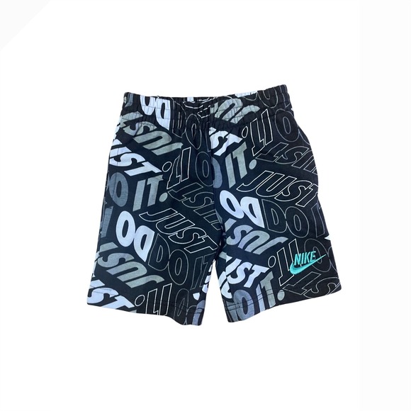 Nike Other - Nike Boys Just Do It Graphic Fleece Shorts Black Grey Teal Size 5 86J128-023 NWT